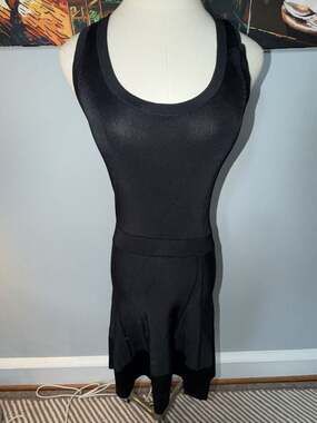 A.L.C. Black Sleeveless Knit Fit and Flare Tank Dress Size S